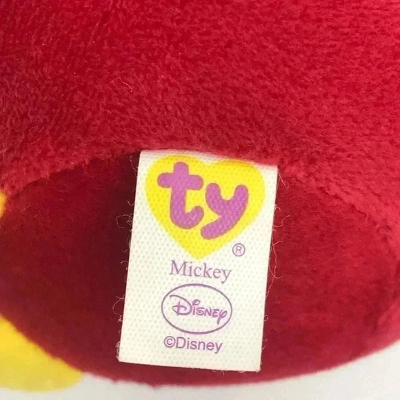 DISNEY MICKEY MOUSE PLUSH 5" TY BEANIE BABIES BALLZ STUFFED ANIMAL TOY - Picture 2 of 8